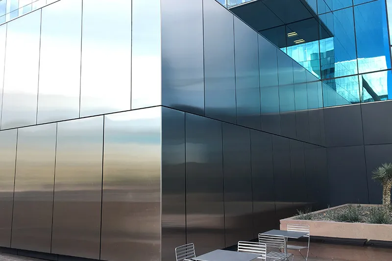 Staniless steel wall cladding
